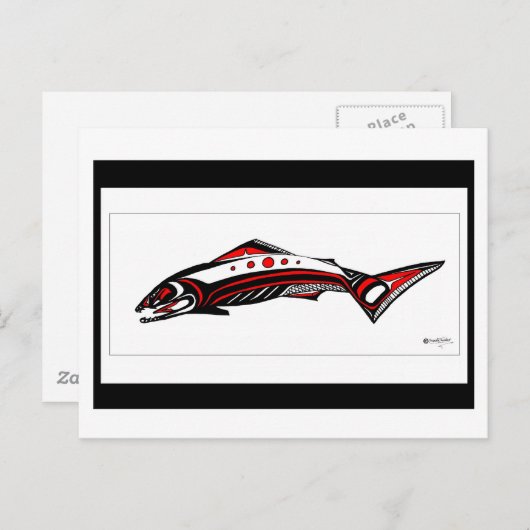 Salmon Native art Briefkaart (Voorkant / Achterkant)