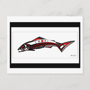 Salmon Native art Briefkaart