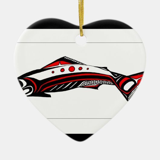 Salmon Native art Keramisch Ornament (Voorkant)