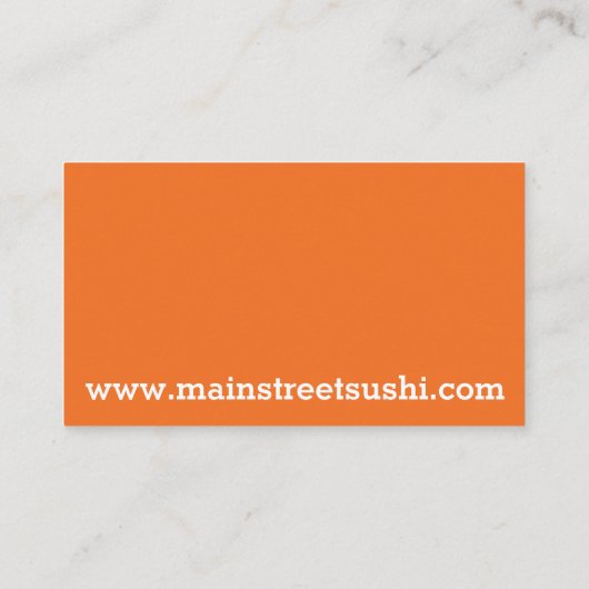 Salmon Nigiri Japans restaurant voor voedselborste Visitekaartje (Achterkant)