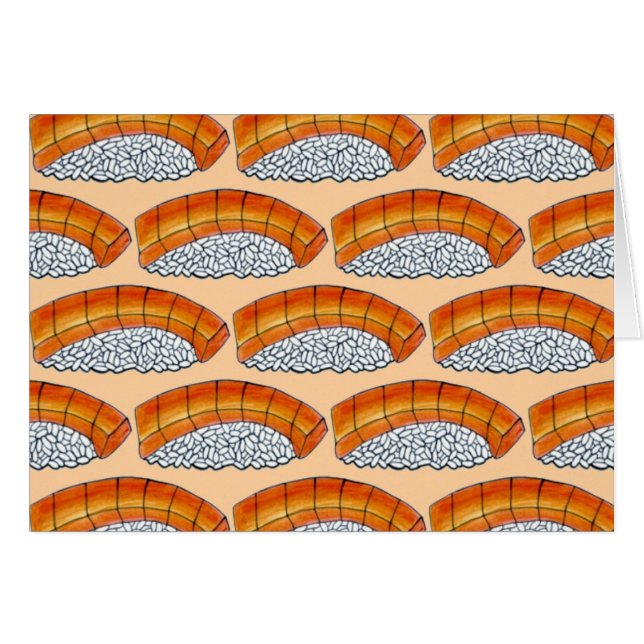 Salmon Nigiri Sushi Rice Fish Japans voedsel (Voorkant Horizontaal)