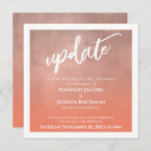 Salmon Ombre uitgestelde bruiloft update Kaart (Voorkant / Achterkant)