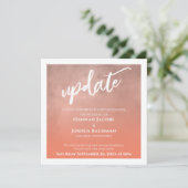 Salmon Ombre uitgestelde bruiloft update Kaart (Staand voorkant)