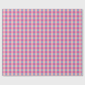 Salmon Periwinkle And Magenta Gingham Cadeaupapier (Vlak)