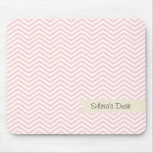 Salmon Pink Chevron Muismat