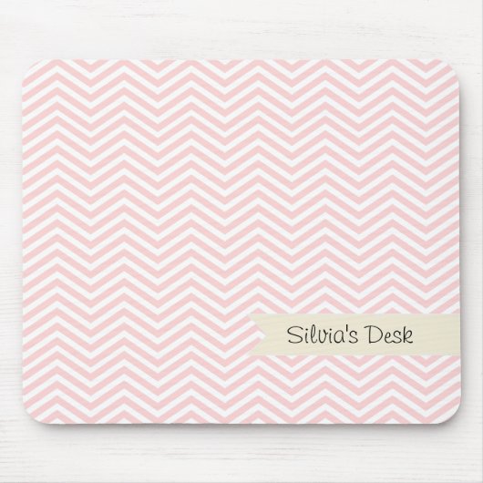 Salmon Pink Chevron Muismat (Voorkant)