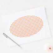 Salmon Pink Gingham Ovale Sticker (Envelop)