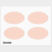 Salmon Pink Gingham Ovale Sticker (Vel)
