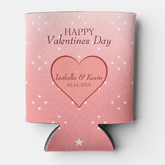 Salmon Pink Heart Blikjeskoeler (Voorkant)