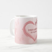 Salmon Pink Heart Koffiemok (Voorkant links)