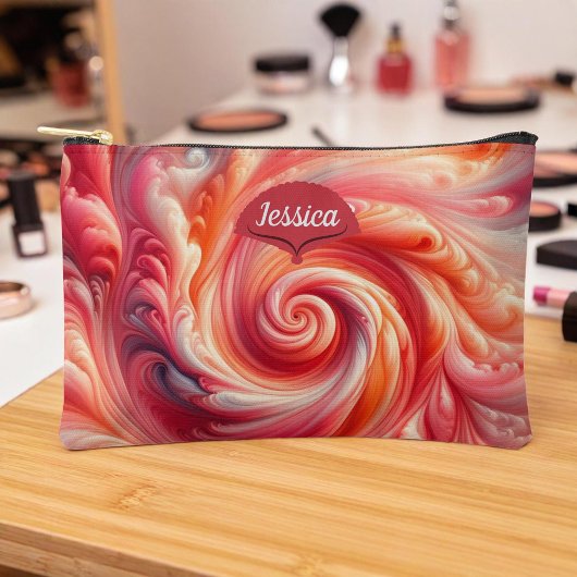 Salmon Pink Modern Abstract Swirling Etui
