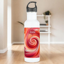 Salmon Pink Modern Abstract Swirling Waterfles