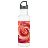 Salmon Pink Modern Abstract Swirling Waterfles (Voorkant)