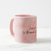 Salmon Pink Ombre Glitter Heart Love Quote Mok (Voorkant links)