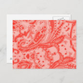 Salmon Pink Paisley Briefkaart (Voorkant / Achterkant)