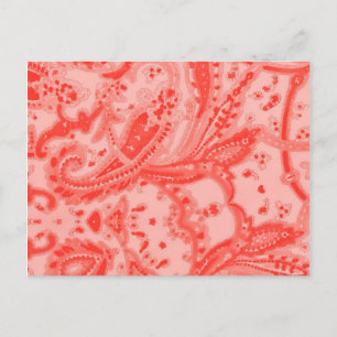 Salmon Pink Paisley Briefkaart