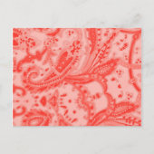 Salmon Pink Paisley Briefkaart (Voorkant)