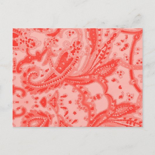 Salmon Pink Paisley Briefkaart (Voorkant)