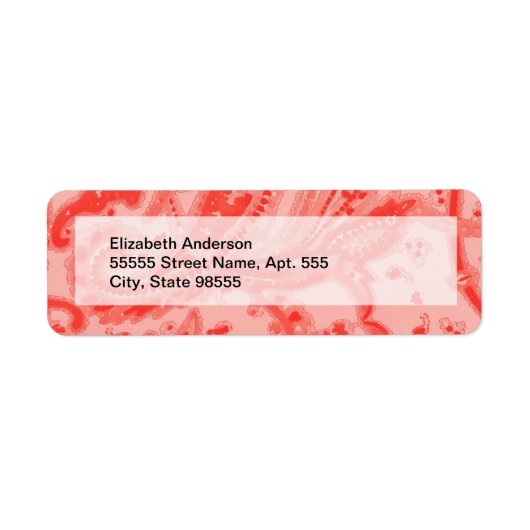 Salmon Pink Paisley Etiket (Voorkant)