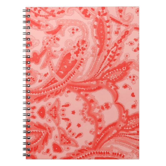 Salmon Pink Paisley Notitieboek (Voorkant)