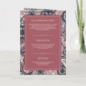 Salmon Pink Paisley Pattern QR Code Indian Wedding (Achterkant)