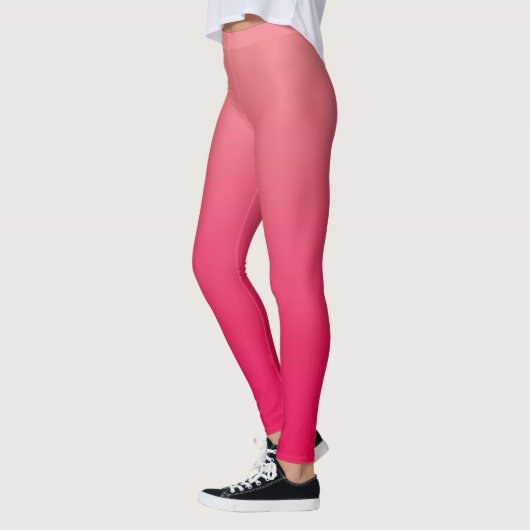 Salmon Pink Red Ombre Leggings (Links)