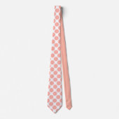 Salmon Polka Dots on White Custom Necktie Stropdas (Voorkant)