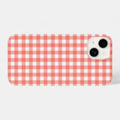 Salmon Red Gingham iPhone Hoesje (Achterkant horizontaal)