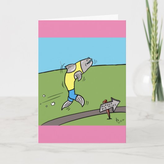 Salmon Run wenskaart Bedankkaart (Voorkant)