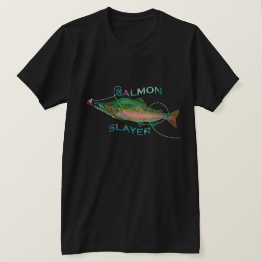 Salmon Slayer Fisherman's T-Shirt (Design voorkant)