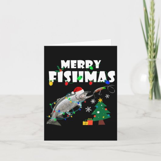 Salmon Steelhead Merry Fishmas King Trou Kaart (Voorkant)