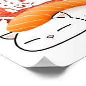 Salmon Sushi Cat Poster (Hoek)