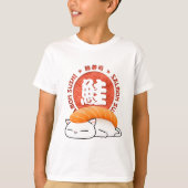 Salmon Sushi Cat T-shirt (Voorkant)
