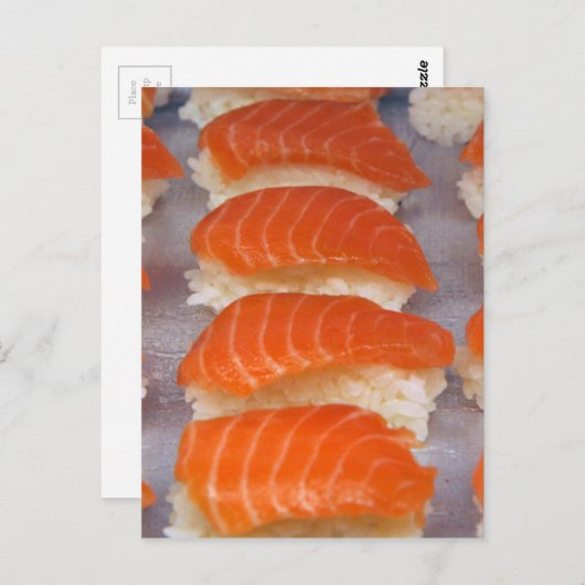 Salmon Sushi - Sashimi Briefkaart (Voorkant / Achterkant)