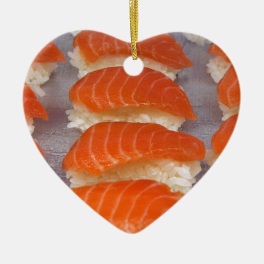 Salmon Sushi - Sashimi Keramisch Ornament (Voorkant)