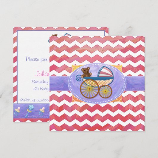 Salmon Swirl Baby Stuff Kaart (Voorkant / Achterkant)