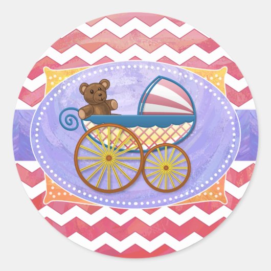 Salmon Swirl Baby Stuff Ronde Sticker (Voorkant)