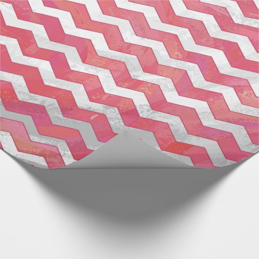 Salmon Swirl Chevron Pattern Cadeaupapier (Hoek)