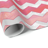 Salmon Swirl Chevron Pattern Cadeaupapier (Rol Hoek)