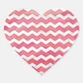 Salmon Swirl Chevron Pattern Hart Sticker (Voorkant)