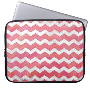 Salmon Swirl Chevron Pattern Laptop Sleeve