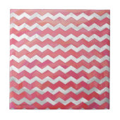 Salmon Swirl Chevron Pattern Tegeltje (Voorkant)