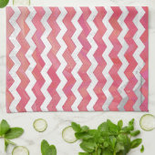 Salmon Swirl Chevron Pattern Theedoek (Gevouwen)