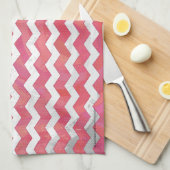 Salmon Swirl Chevron Pattern Theedoek (Quarter Fold)