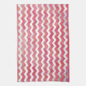 Salmon Swirl Chevron Pattern Theedoek (Verticaal)