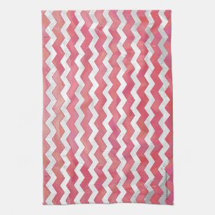 Salmon Swirl Chevron Pattern Theedoek
