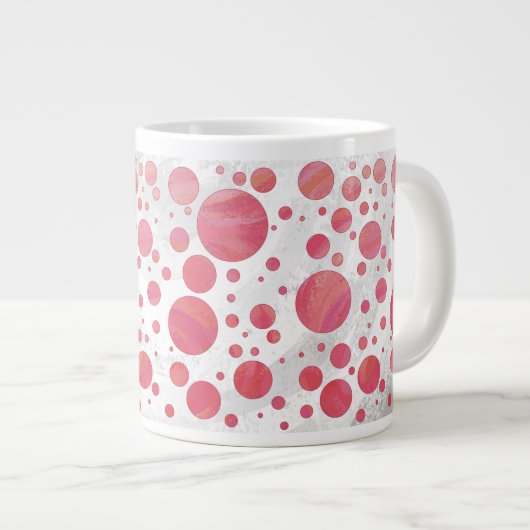 Salmon Swirl Dot Pattern Grote Koffiekop (Voorkant rechts)