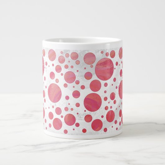 Salmon Swirl Dot Pattern Grote Koffiekop (Voorkant)