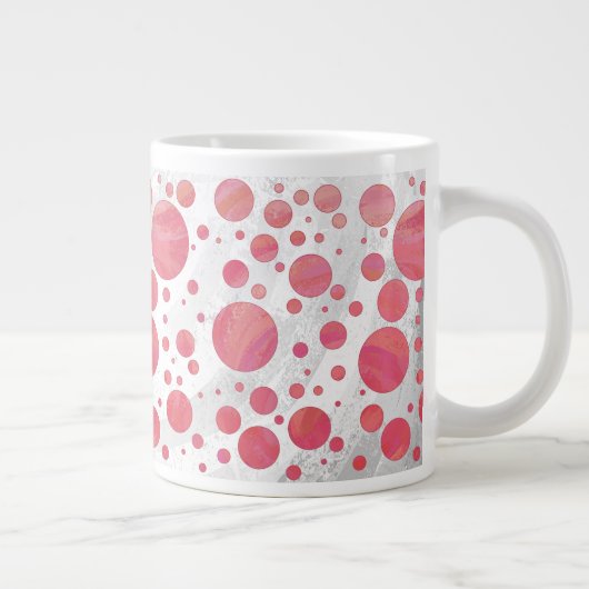 Salmon Swirl Dot Pattern Grote Koffiekop (Rechts)