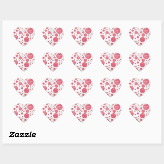 Salmon Swirl Dot Pattern Hart Sticker (Vel)